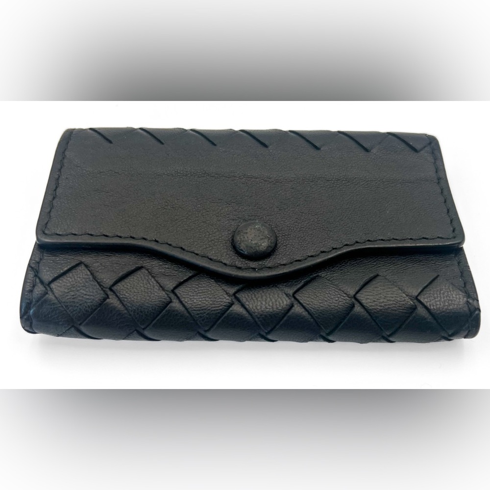 Bottega Veneta Intrecciato Lambskin Leather 4 Ring Key Holder